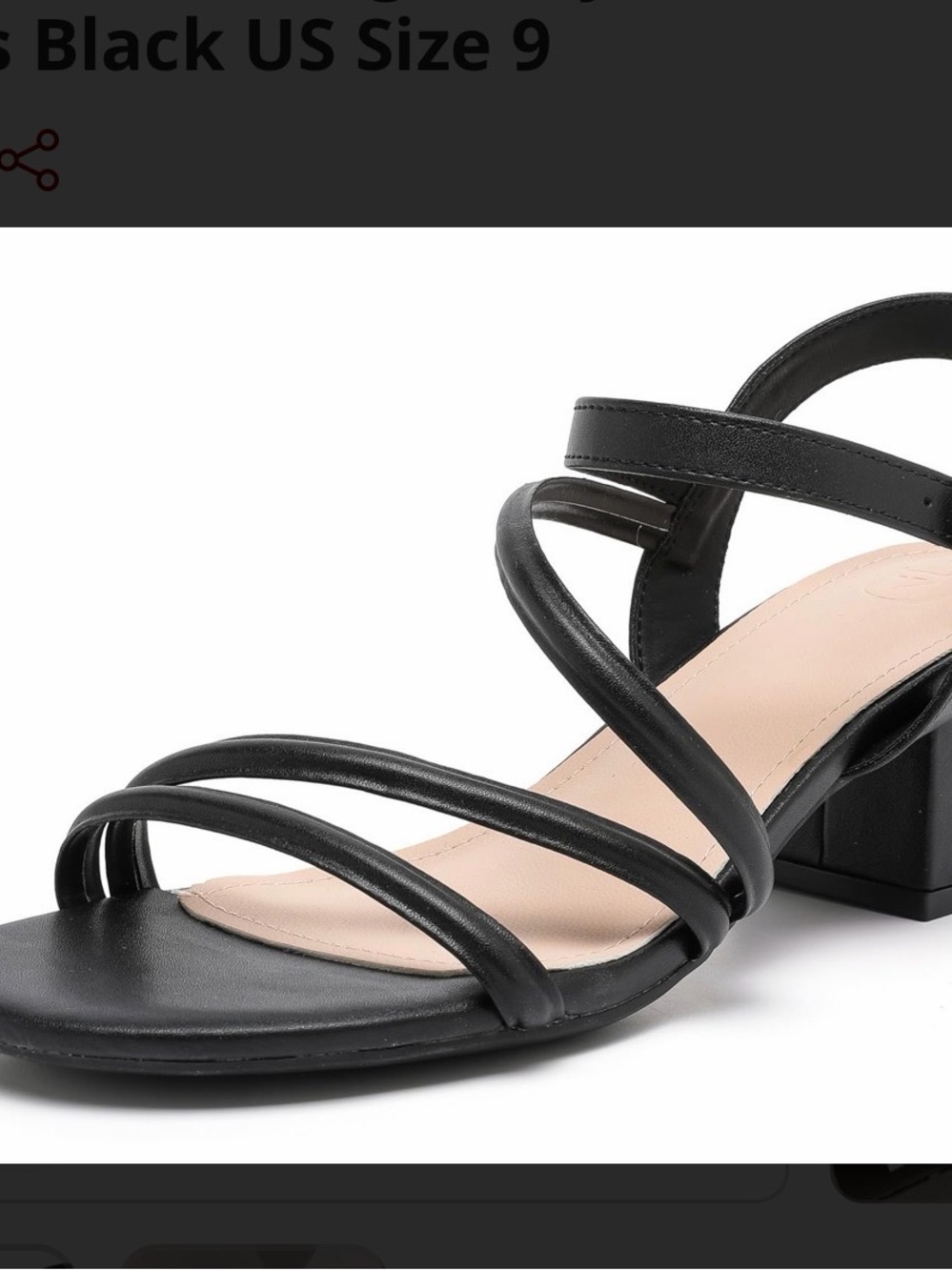 Women's Black Strappy Block Heel Sandal - Sleek Comfort
